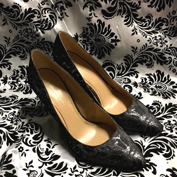 Black lace high heel pumps - Picture 1 of 6